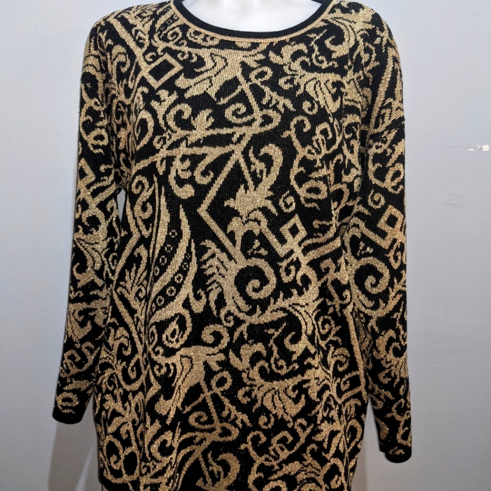 Glitter, metallic gold vintage sweater